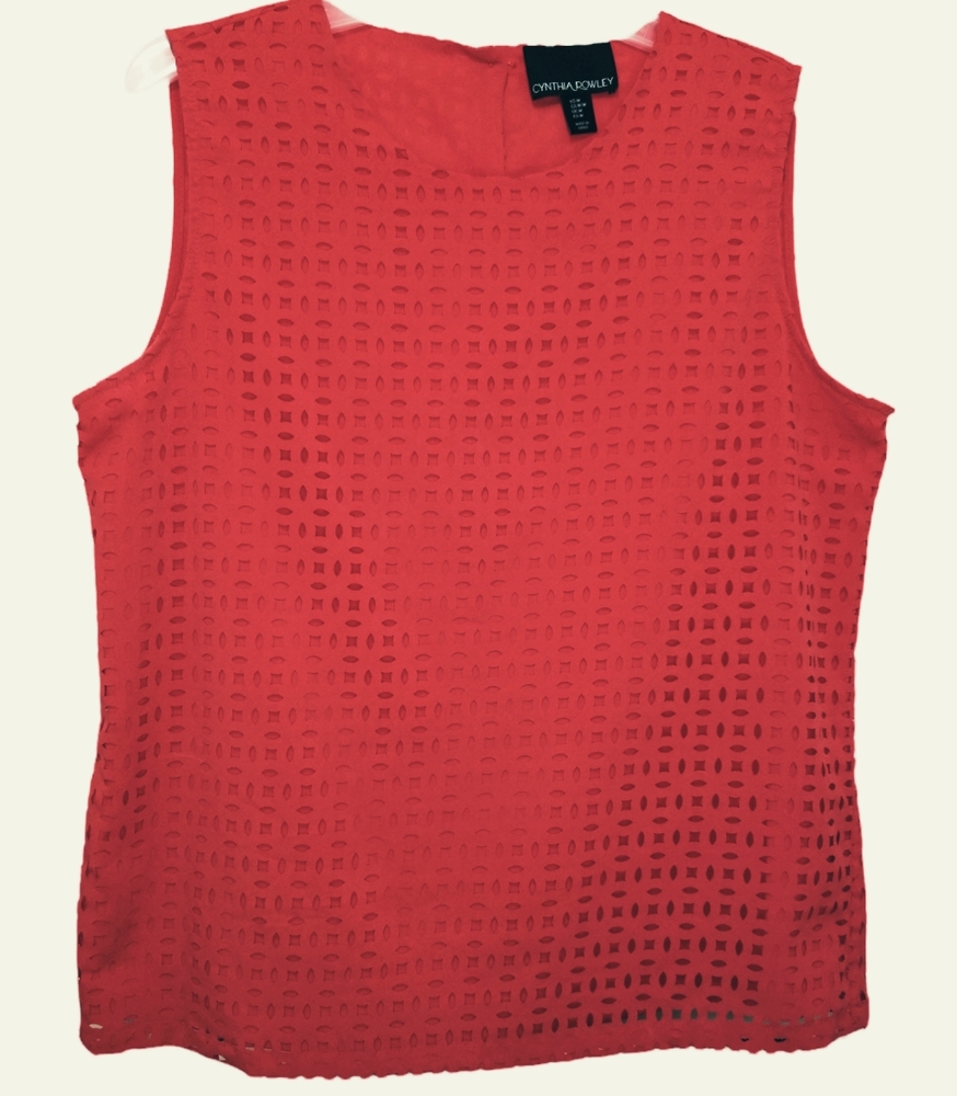 Cynthia Rowley Sleeveless Lasercut Shirt